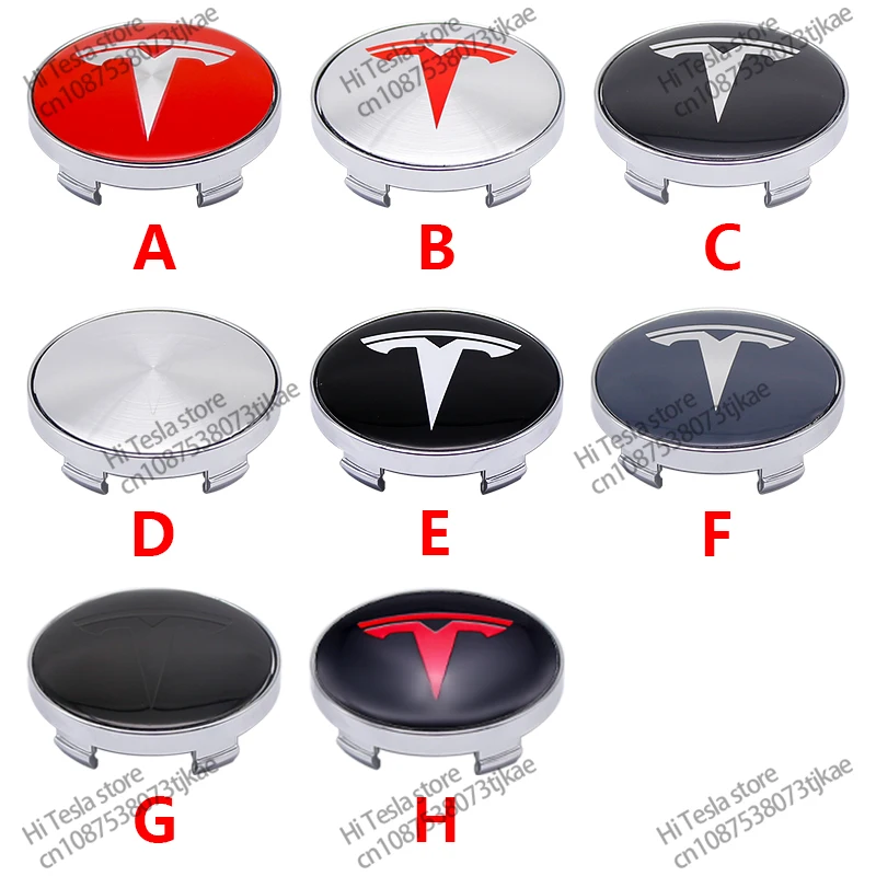 60mm  4pcs/set tesla Car Wheel Center Hub Cap Cover Emblems Sticker Auto  Logo car styling accessories for Tesla Model 3 Y S X