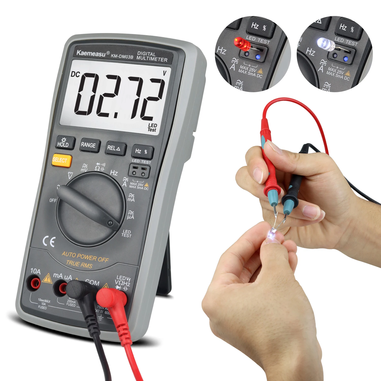 Kaemeasu New Large Screen 6000 Count Digital Multimeter DC/AC Resistance Capacitance Meters LED Testing KM-DM03B