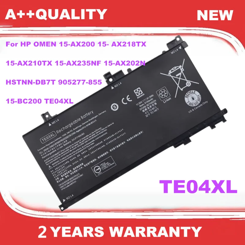 

TE04XL HSTNN-DB7T 905277 -855 Аккумулятор для ноутбука HP OMEN 15-AX200 15- AX218TX 15-AX210TX 15-AX235NF 15-AX202N 15-BC200