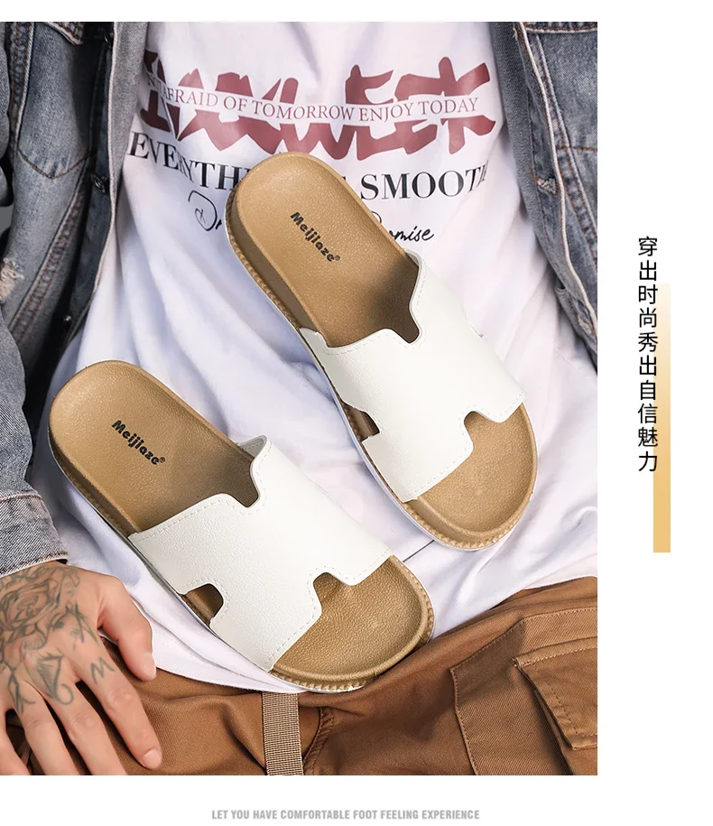 Modische schwarze Herren-Slipper, bequeme, weiche Plateau-Slipper für Herren, Designer-Freizeitslipper, Outdoor-Strandschuhe, Herren-Slides – Detail 13