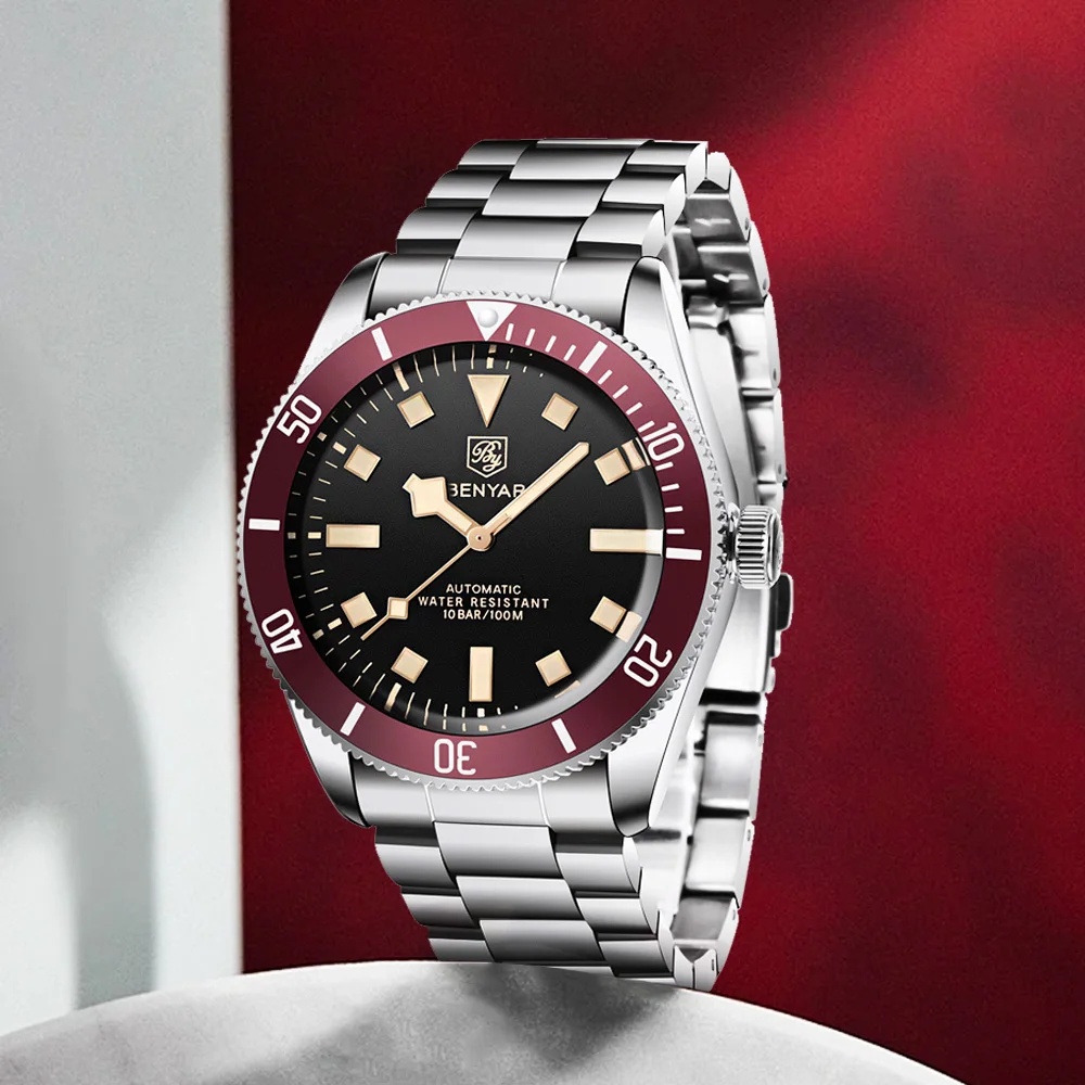 2026-benyar-men's-watches-fashion-mechanical-watch-bb58-men's-automatic-watch-stainless-steel-waterproof-business-luminous-watch
