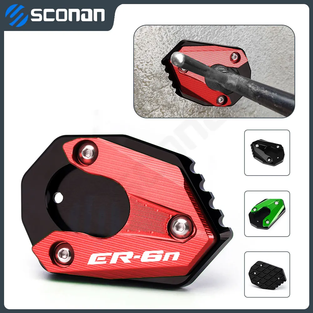 

For KAWASAKI ER6n ER6f ER-6n ER-6f ER 6n 6f Motorcycle Accessories Foot Kickstand Side Stand Extension Enlarge Plate Pad