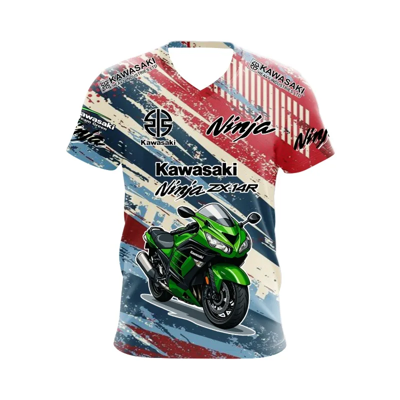 2025 كاواساكي دراجة نارية شعار Z الرجال الصيف التجفيف السريع امتصاص العرق تي شيرت ، النشاط في الهواء الطلق تي شيرت ، الشارع عادية #4
