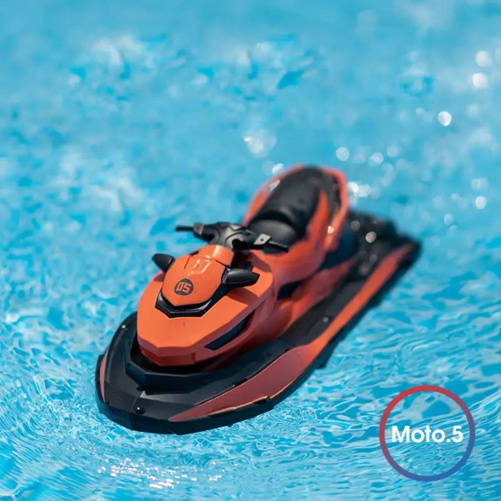 Kunststoff-Hochgeschwindigkeits-RC-Motorboot, wasserdicht, wiederaufladbar, Elektroboot, Simulationsmodell, tragbar, Jetski, 2,4 g, kabelloses Schnellboot