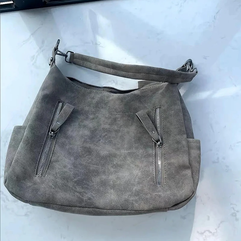 Frauen Umhängetasche Luxus Designer Schräge Quer Einzelnen Schulter Tasche Große Kapazität Handtaschen Retro Matte PU Leder Hobos – Detail 4