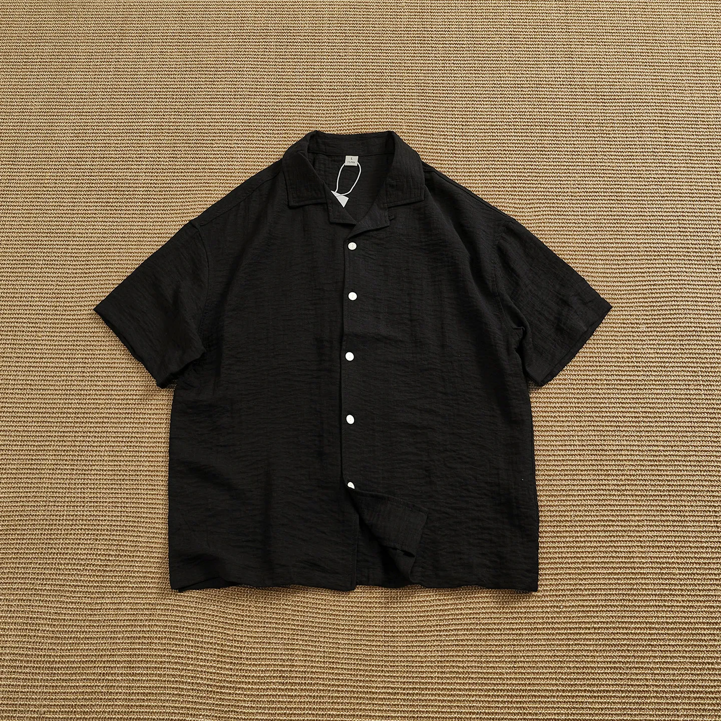 

Summer new linen blend casual short-sleeved shirt men's breathable loose top