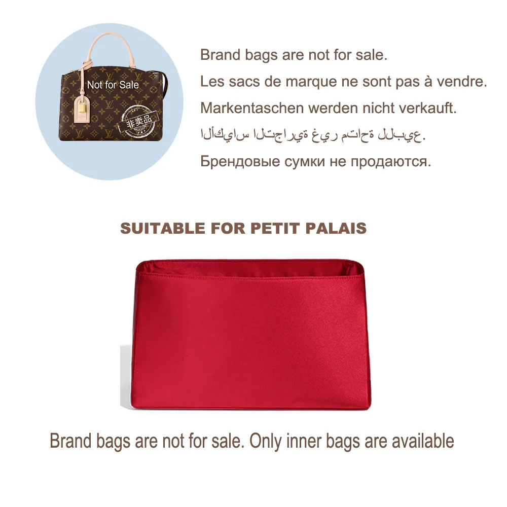 

Сумка-органайзер подходит для сумки-вкладыша LV PETIT PALAIS, сумка-тоут из ацетатного шелка для защиты внутренней сумки для макияжа