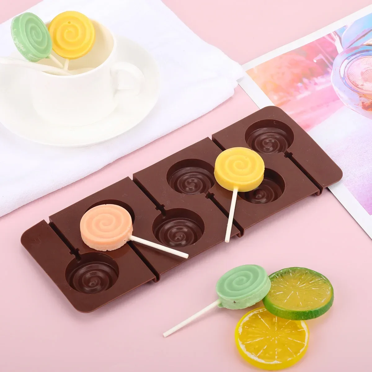 DIY Lollipop Chocolate Silicone Mold Ice Mold Flower/Monkey/Snowflake/Lips/Heart/Star Shaped Baking Mold Kithcen Making Supplies