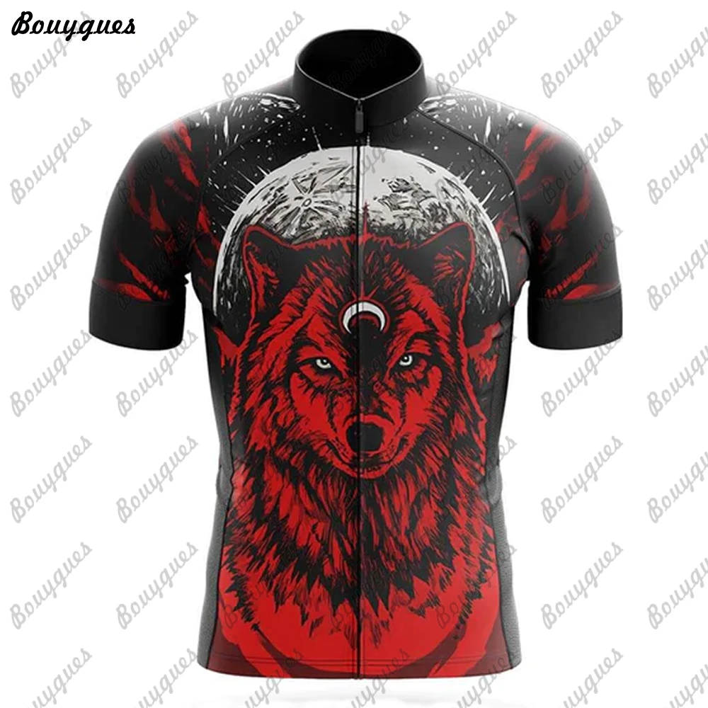 New Wolf Men Cycling Jersey MTB Maillot Bike Shirt Downhill Jersey High Quality Pro Team Tricota Mountain Bicycle Clothing