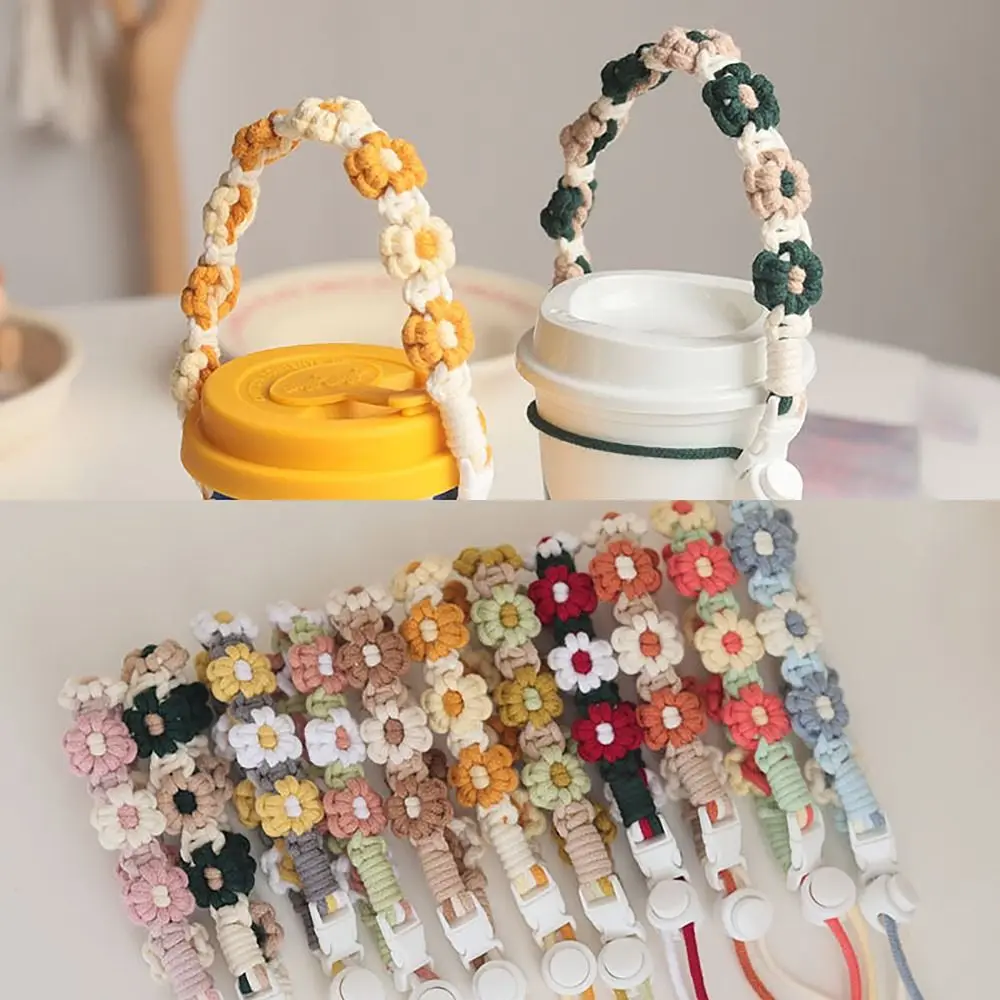Flower Water Bottle Handle Tumbler Accessories Handmade Packaging Strap Leakproof Adjustable Cup Carrying Strap