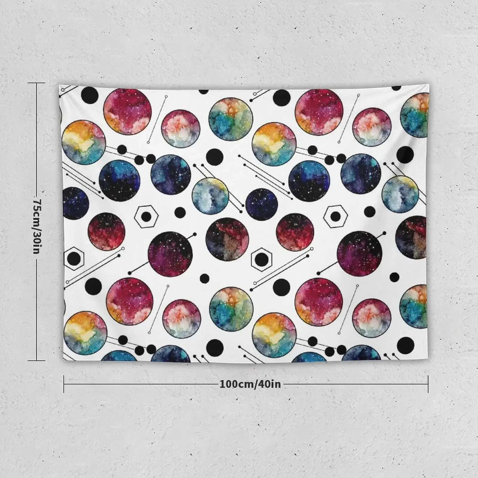 Watercolor Colorful Galaxy in Circles Tapestry Things To The Room Wall Art Decoration Wall Room Decorations Tapestry