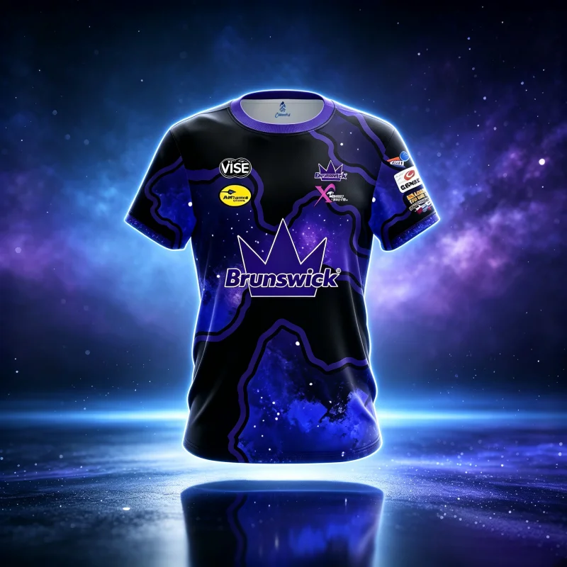 New Men Brunswick Rainbow Confetti Party Bowling Jersey Short Sleeve Performance Sports Casual Street-wear Tops Family Kids Tees