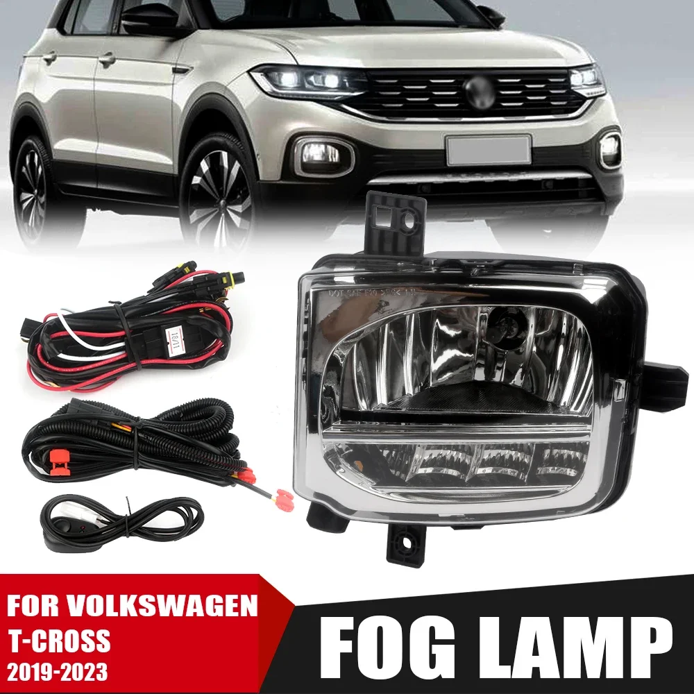 المصد الأمامي مصباح الضباب ترقية عدة لفولكس واجن T-CROSS 2019 2020 2021 2022 2023 نسخة إضافية مجموعة مصابيح الضباب