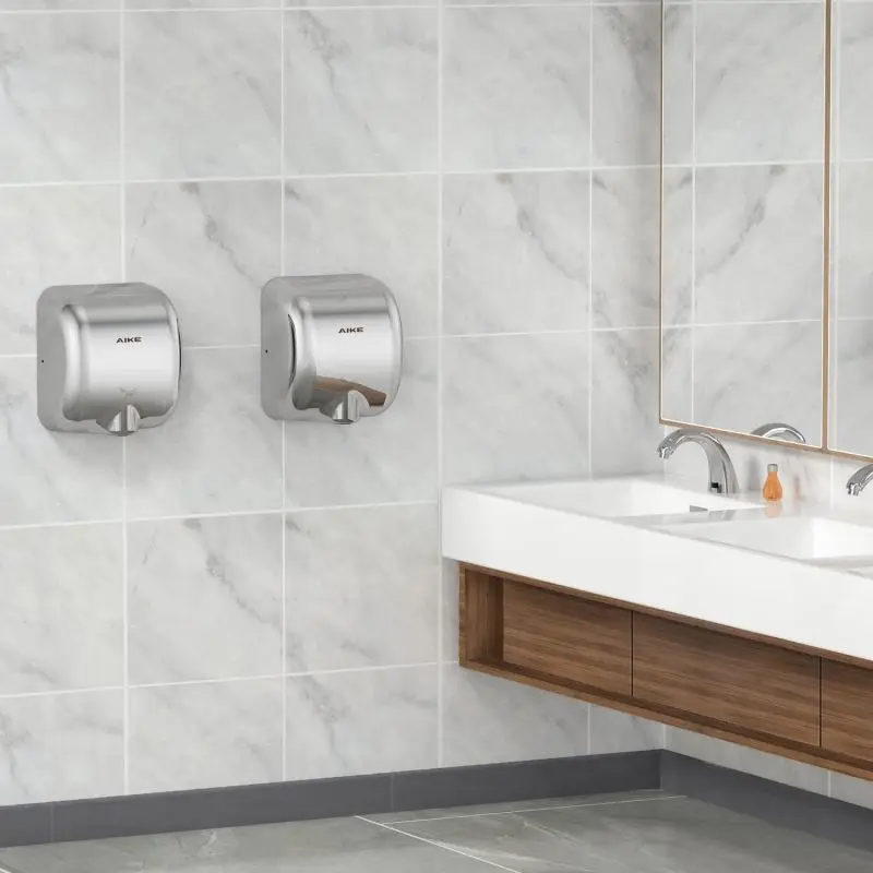 Aike-バスルーム用の高速赤外線ハンドドライヤー,ハンドケアツール,ステンレス鋼,高品質の赤外線センサー