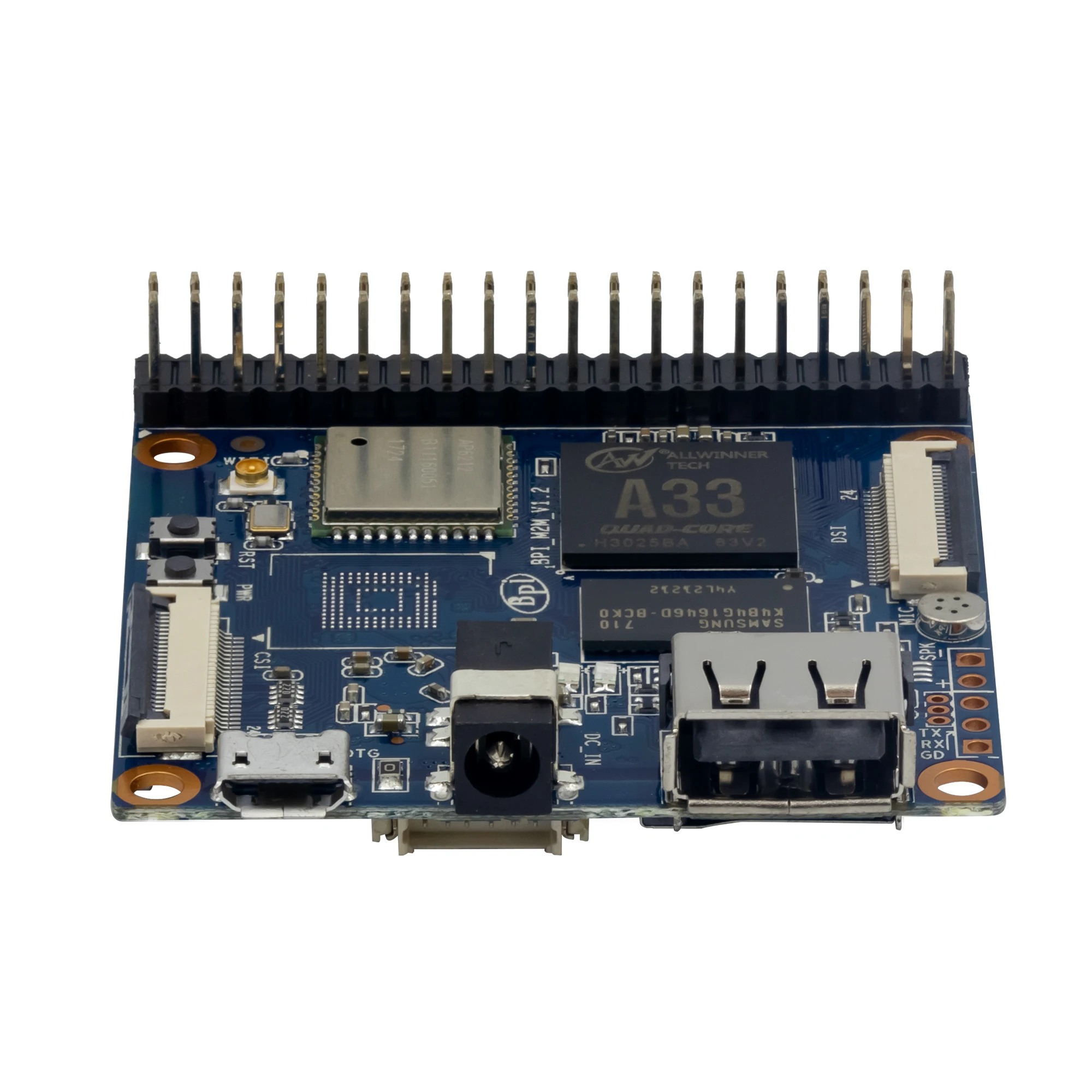 Banana PI BPI-M2M Allwinner A33 Quad Core, Suporte CSI, DSI, Wi-Fi, BT 4.0, Android 6.0, Linux, Ubuntu, Tina, 512MB, DDR3, Sem eMMC