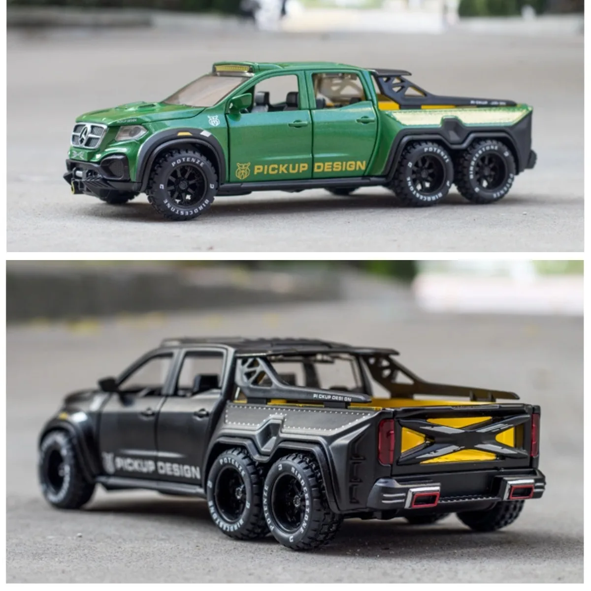 Ford F150 Raptor Scale 1:28 Pullback Car Toy con luci motore Sound, Mercedes Metal Diecast Car Model Gift Kid Boy Toy