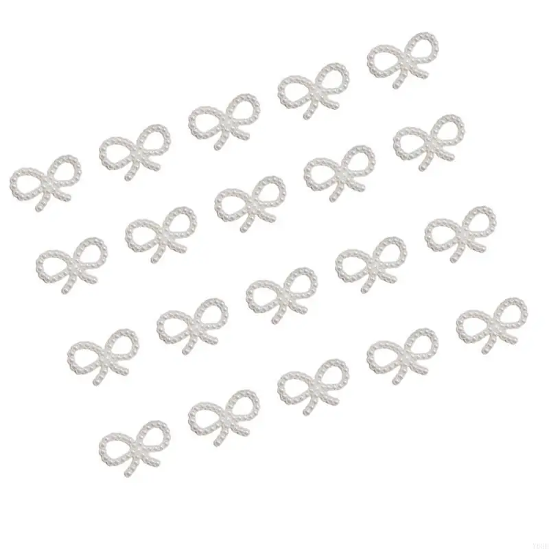 20/50 pcs pakaian DIY tambalan plastik mutiara bowknot kotak kado jepit jepit y08e