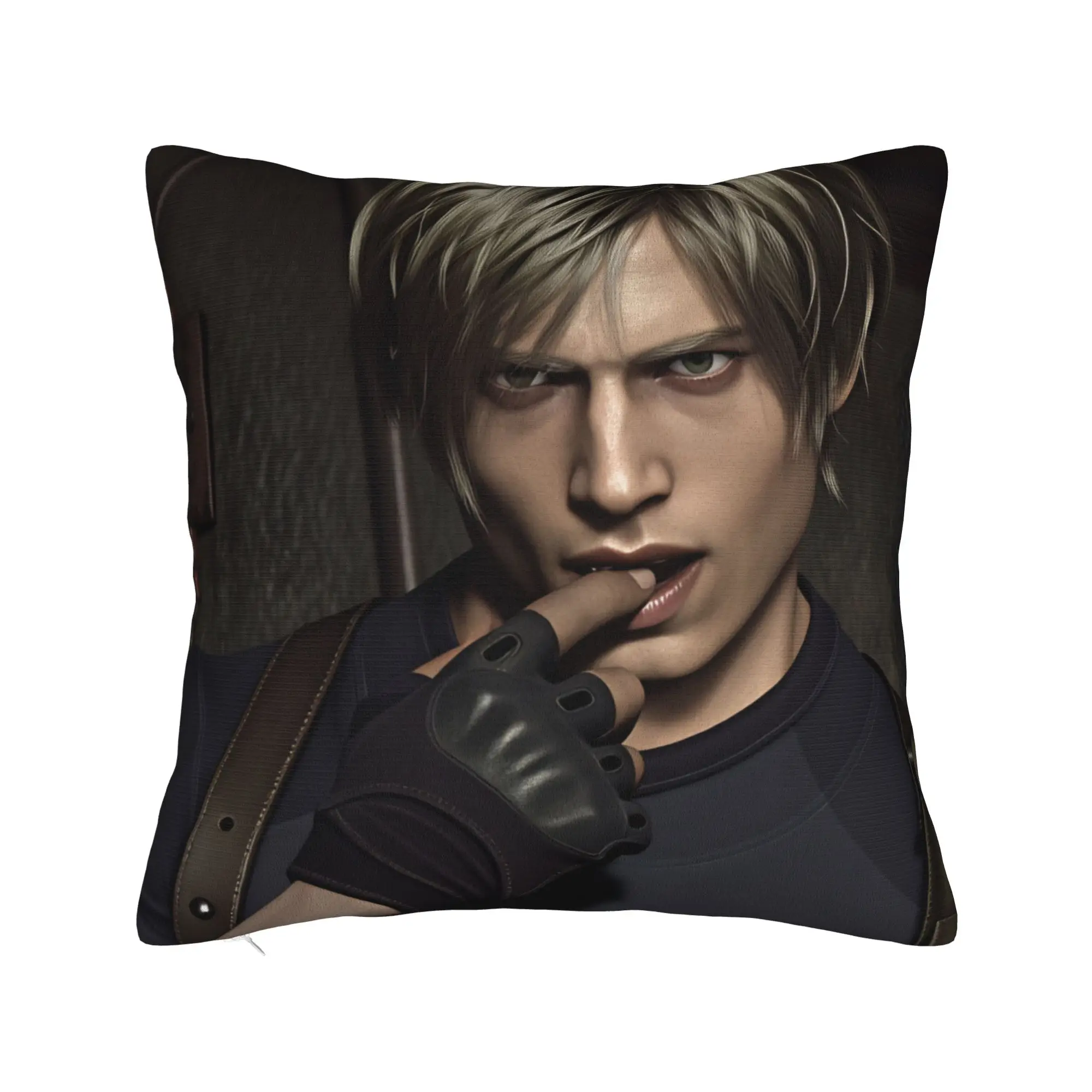 Leon Kennedy Pillow Cover  Comfy Cushion Cover Cute Funny Pillow Case For Sofa Home Decor
