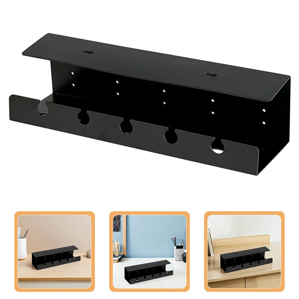 2pcs-self-adhesive-cable-organizer-under-desk-storage-shelf-large-capacity-desk-cord-management-rack-for-office