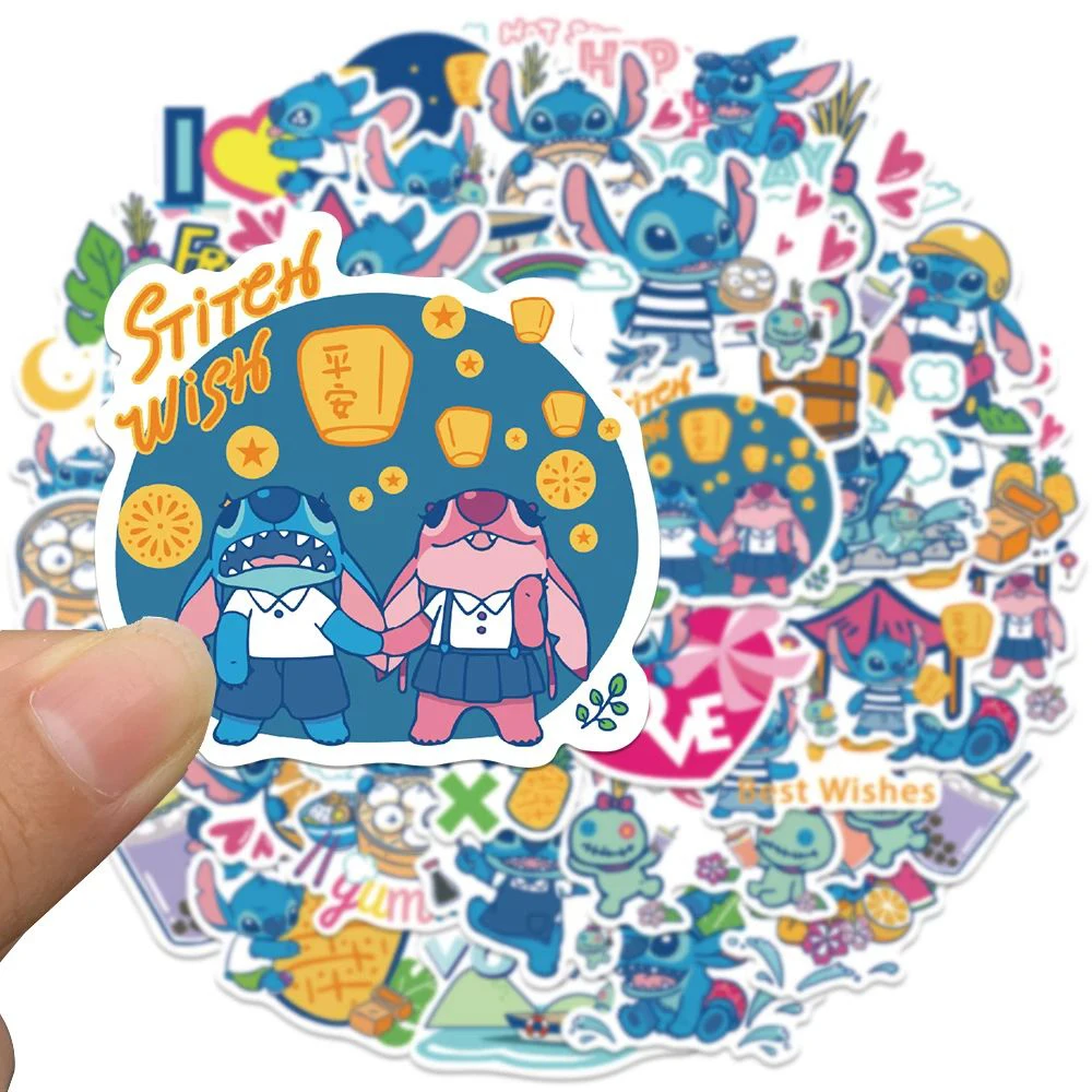 

10/20/40PCS Disney Cartoon Kawaii Lilo Stitch Stickers Cute Anime Decals Laptop Fridge Water Bottle Diary Decoration Sticker Toy
