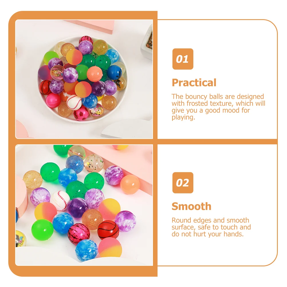 30/50pcs Rubber Bouncy Balls Elastic Jumping Balls Floating Bouncing Children’s Childrens Toys Anti Stress Kids Outdoor