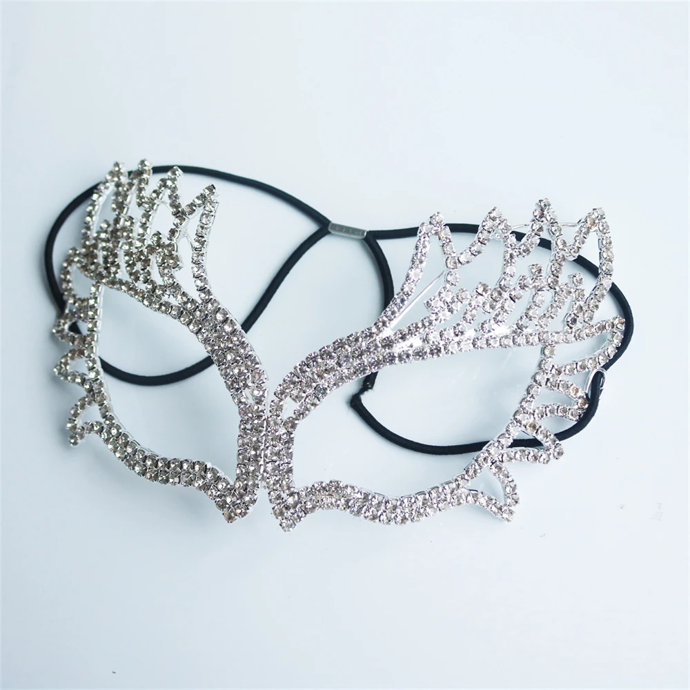 Luxury Masquerade Mask Jewelry Fashionable Sparkling Rhinestone Crystal Face Jewelry Christmas Party Mask Accessories