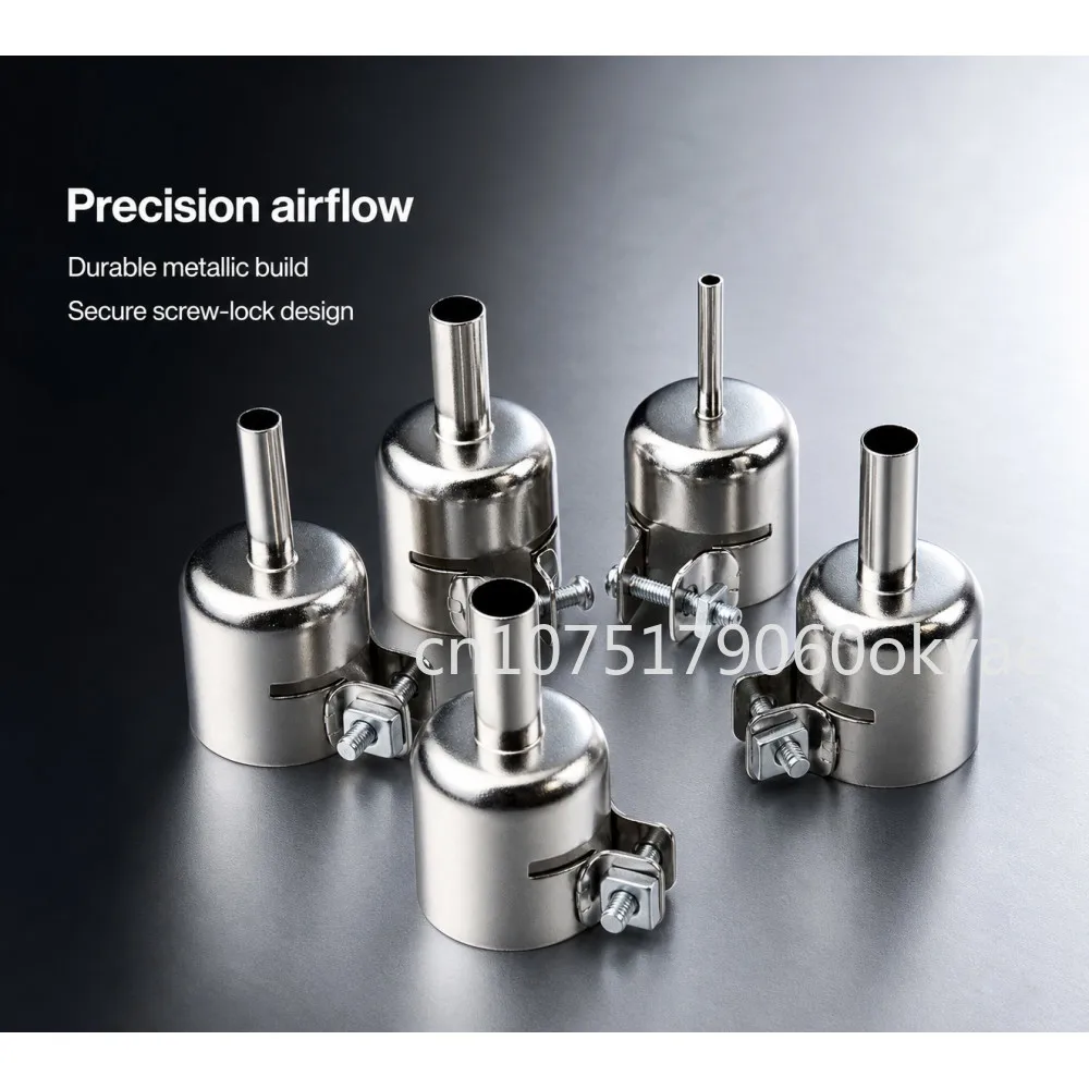 5PCS Heat Gun Nozzle Set Hot Air Station Desoldering Nozzles Replacement Parts for BGA Rework Station Repair Tool Accessories
