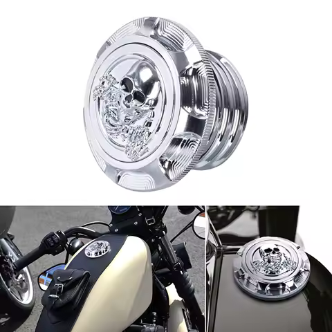 Motorcycle Tank Cover Oil Cap 3D CNC AluminumFuel Gas Decorative for Harley Sportster XL 1200 883 X48 Dyna Touring Road King