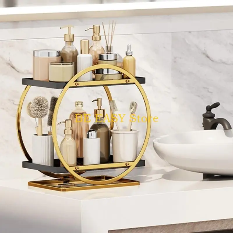 

E28F Multiple Layer Bathroom Countertop Organize Space Saving Storage Rack Cosmetic Shelf Suitable for Cosmetics & Toiletries