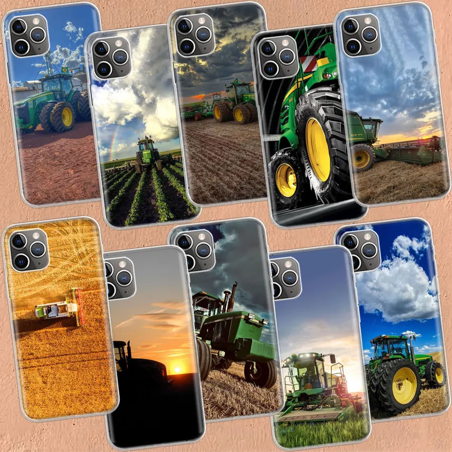 Large Harvester in Agriculture Clear Case For Aplee iPhone 11 14 Pro 15 Plus 16 Pro Max 12 13 Mini XR X XS Max Clear TPU Phone C