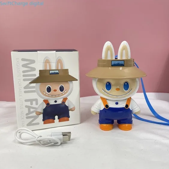 

Children's cartoon neck hanging fan mini portable USB charging bladeless handheld small fan