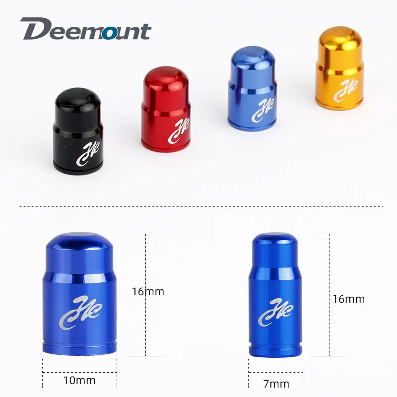 Deemount 50pcs Tubeless Tire Valve Cap for MTB Road Bike Dustproof CNC-machined Air Nozzle Cover Bicycle Parts