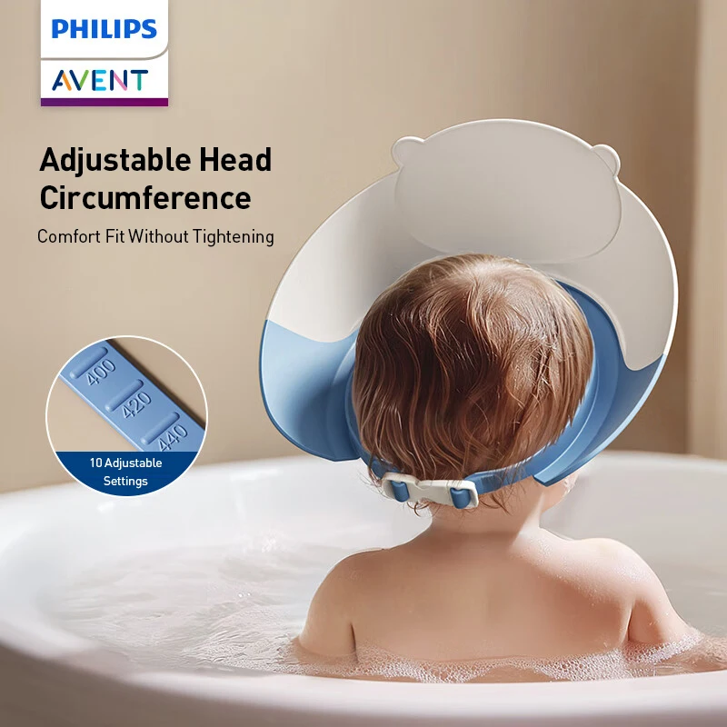 Avent Baby Shower Cap Waterproof Shampoo Cap For Children Adjustable Shower Bath Protection Cap Suitable For 6 Months Above