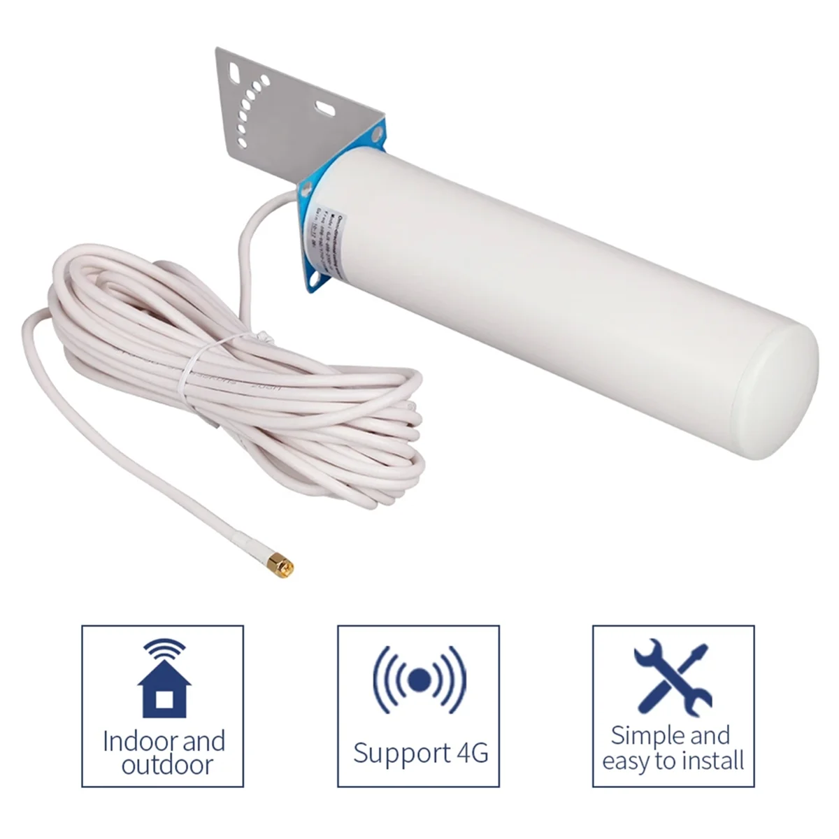 4G Lte Antenna SMA Male 12DB 3G Antenna 700-2700MHz Outdoor Antenna with 10M Cable for Signal Repeater Wifi Router