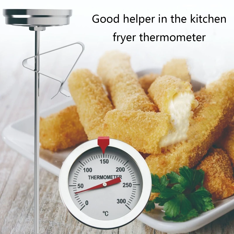 Termometro per olio 0-300 ℃ per frittura Termometro per frittura in acciaio inossidabile