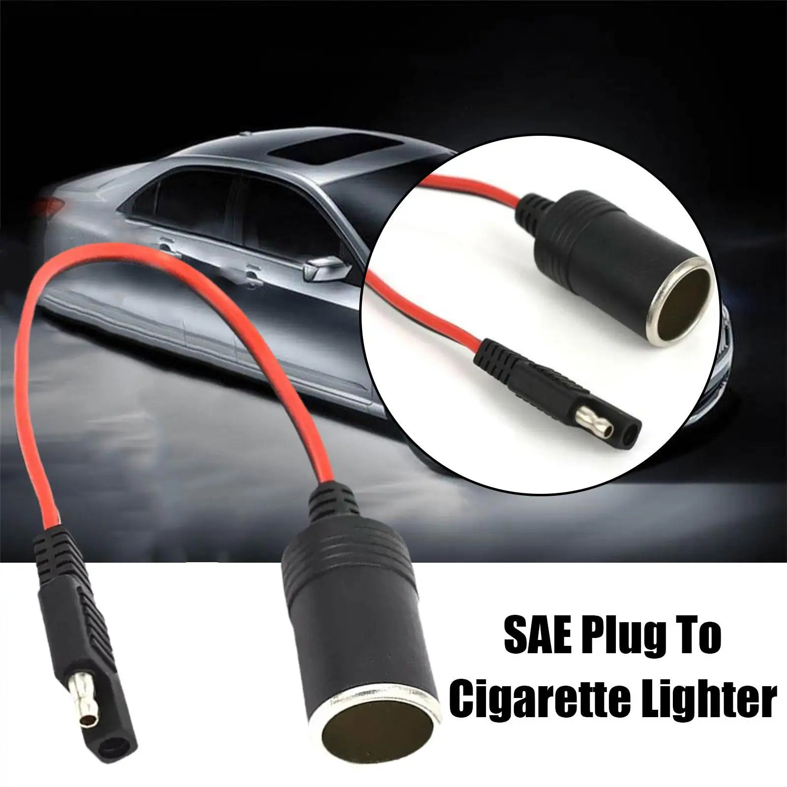 

14AWG Female Cigarette Lighter Socket To Sae With Sae Plug Connector Cable Disconnect Pin Quick Release Extension 2 L4A1