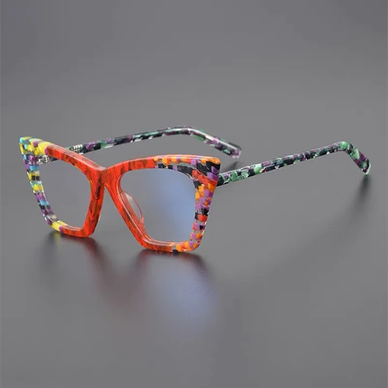 

Premium cat-eye glasses Ladies Butterfly frame fashion runway show colorful acetate optical frame making prescription glasses