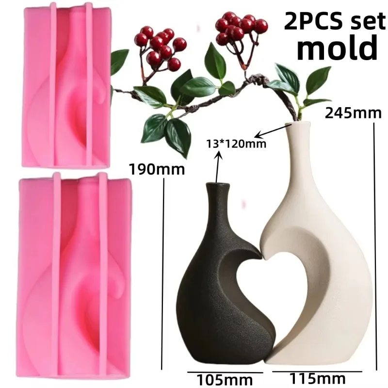 

Gypsum flower pot mold Concrete pot Cement vase Silicone mold Candlestick home decoration mold