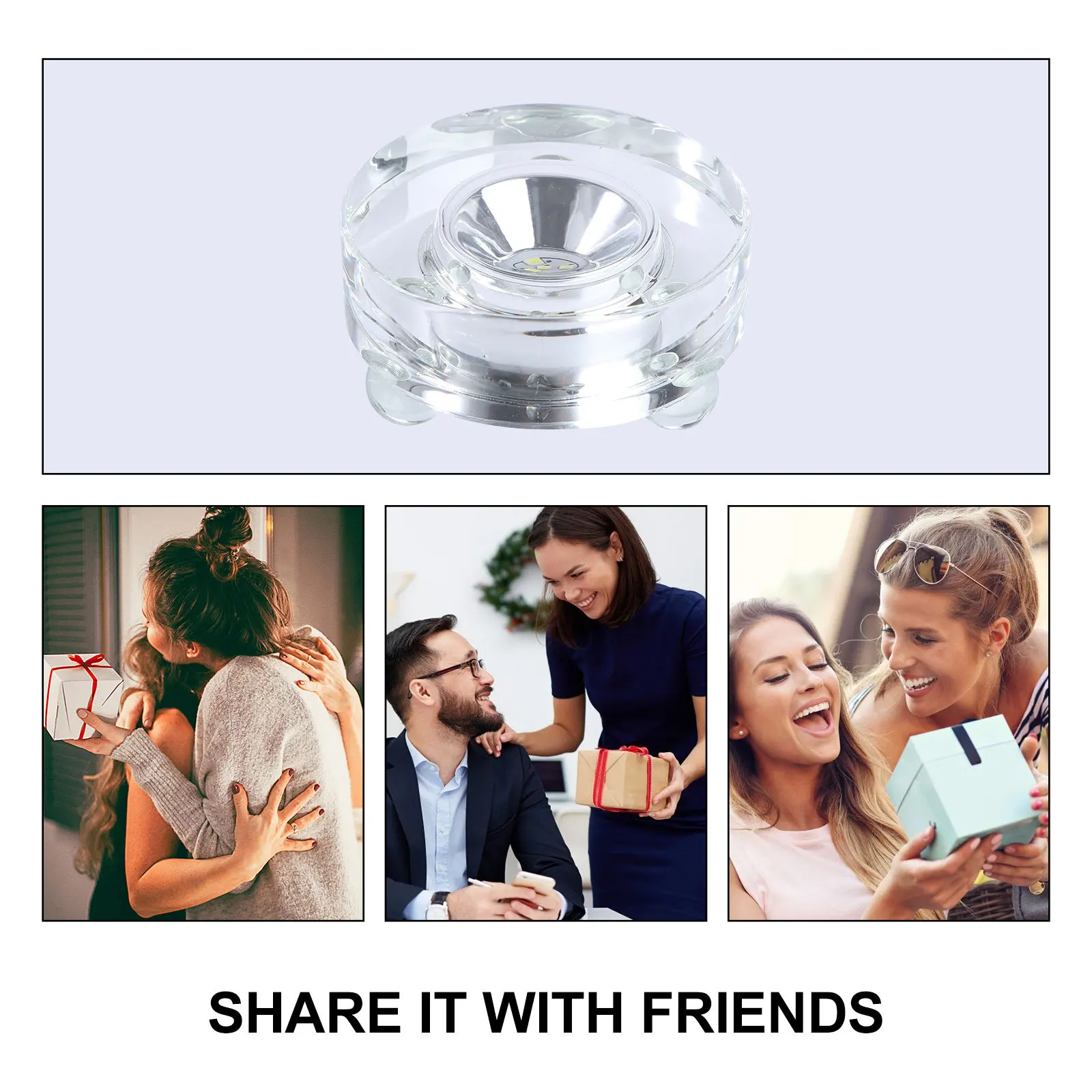

LED Display Base Stand Light-Up Color Changing Crystal Glass Art Holder USB Powered for Home Store Crystal Display Stand