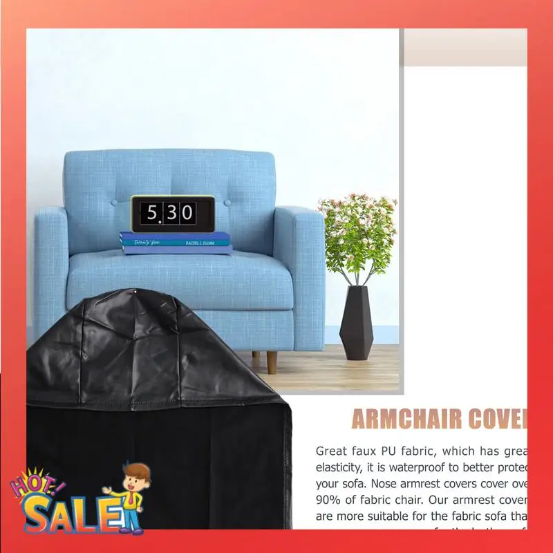 ABCL Armchair Arm Covers, 2Pcs Armrest Cover Ultra Thick And Soft PU Leather Stretch Arm Cover For Recliners Sofas Chairs