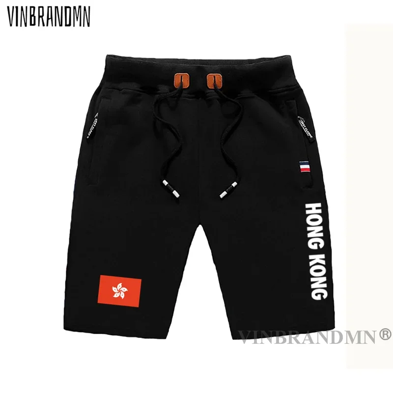 

Hong Kong mens shorts beach new men's board shorts flag workout zipper pocket sweat 2021 HongKong fitness China clothing HK