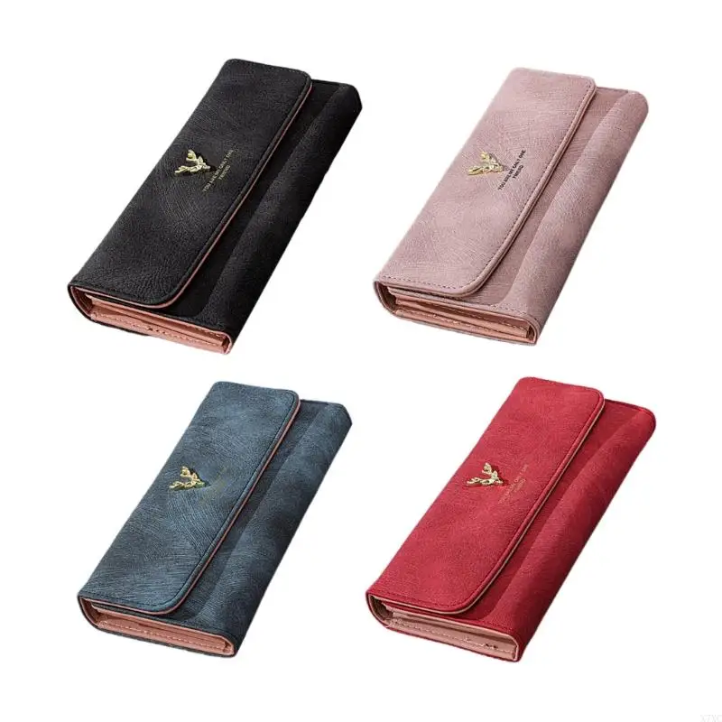 

X7XC PU Leather Money Bag Credit Card Holder Coin Purse Long Wallet Change Pocket