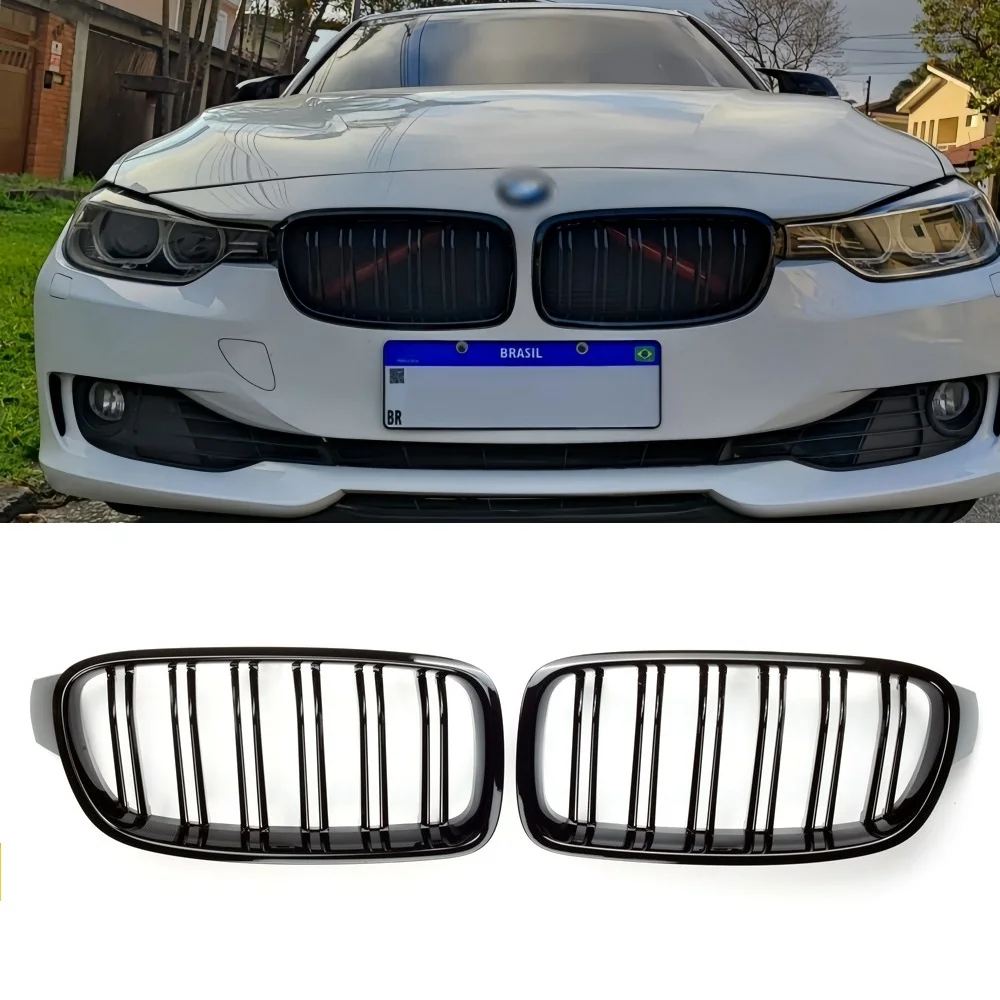 Auto-Frontstoßstange, Racing-Grill, für BMW 3er F30 F31 F35 F80 2012 2013 2014 2015–2019, 1 Paar glänzend schwarze Nierengrills
