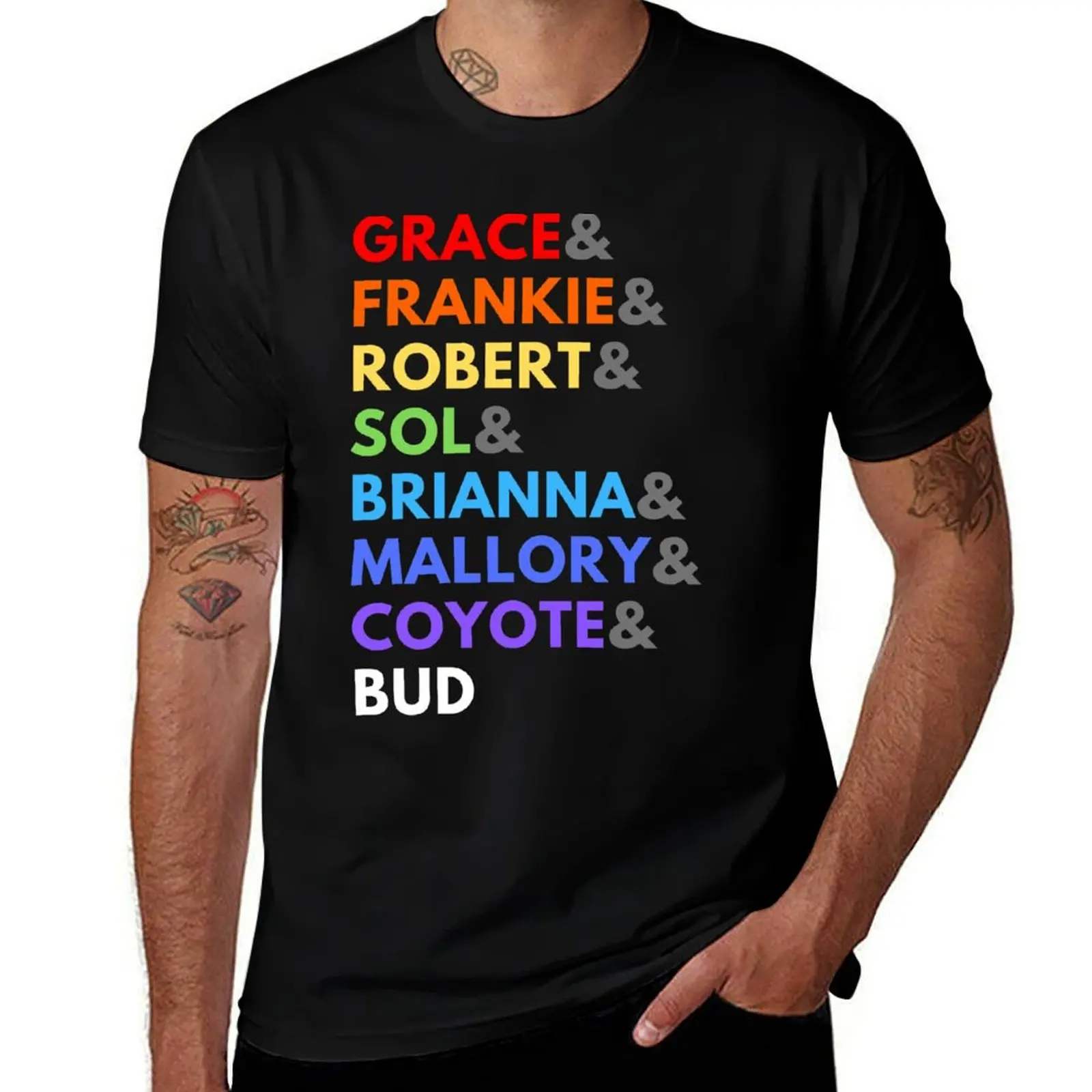 Grace & Frankie Pride T-Shirt Regular Fit Plain Tee Shirt T-Shirt