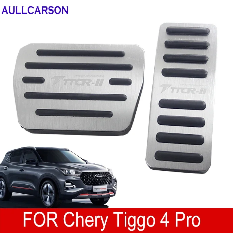 

For Chery Tiggo 4 Pro 2022 2023 Aluminium Alloy Car Pedals AT Accelerator Gas Cover Fuel Brake Foot Rubber Interior Decoration