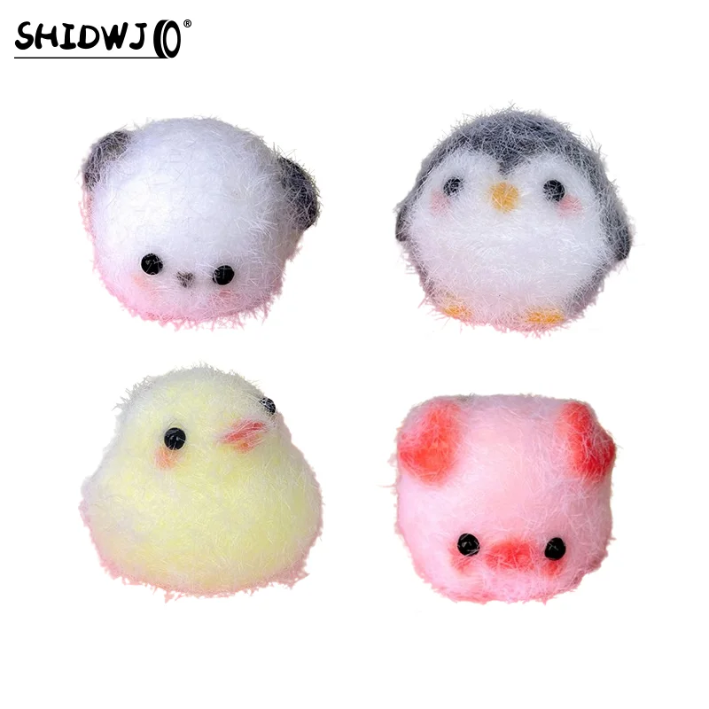 1pcs Sticky Squishy Mini Chick Pig Dog Stress Relief Toy Cute Animal Relief Squeeze Silicone Pinch Toy Keychain Bag Pendant