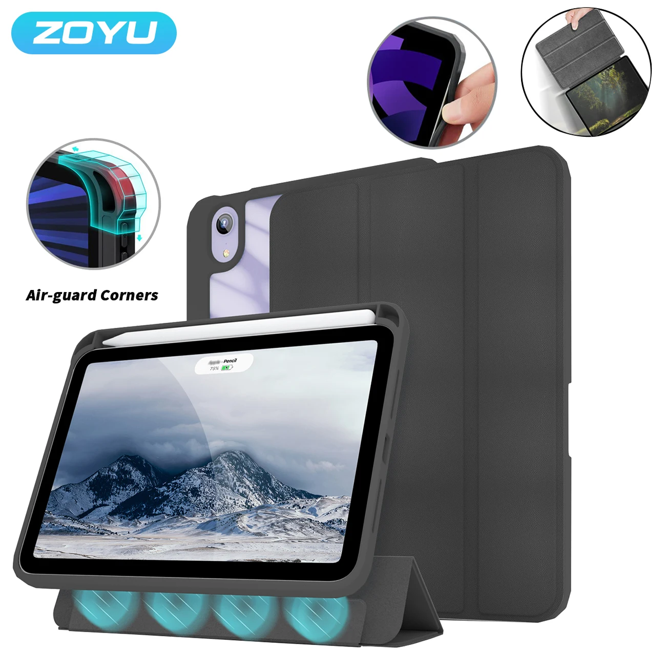 

ZOYU For iPad Air45 Case for iPad Pro 11 Case for iPad Pro 12 9 Case 2021 2020 Mini 6 Air 10”2 7/8/9th Generation Funda Cover