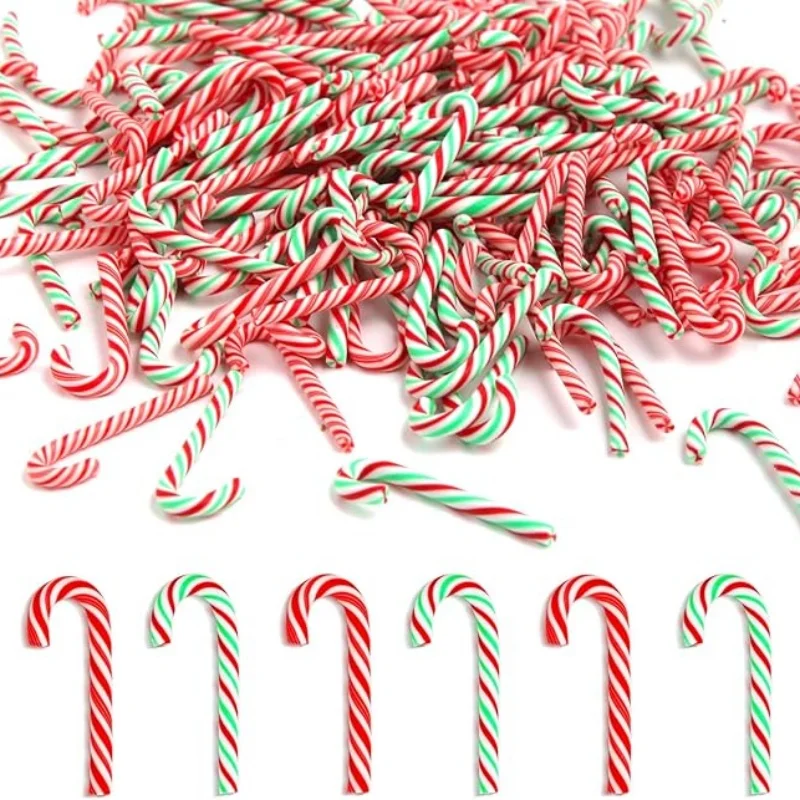 10pcs Mini Christmas Candy Canes Xmas Tree Hanging DIY Wreath Supplies Twisted Crutch Pendant New Year Home Decoration DIY Craft