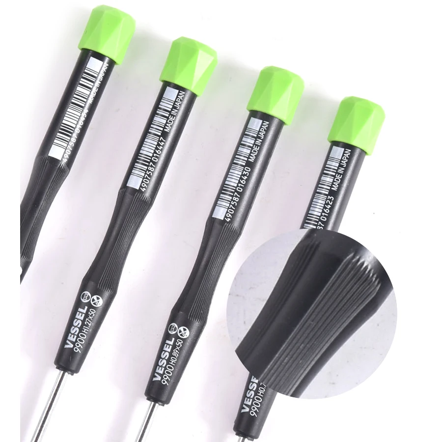 VESSEL الدقة مفك مغناطيسي 1 قطعة ل عرافة مسامير مايكرو مفك لساعة النظارات أداة إصلاح صغيرة رقم 99900 سلسلة