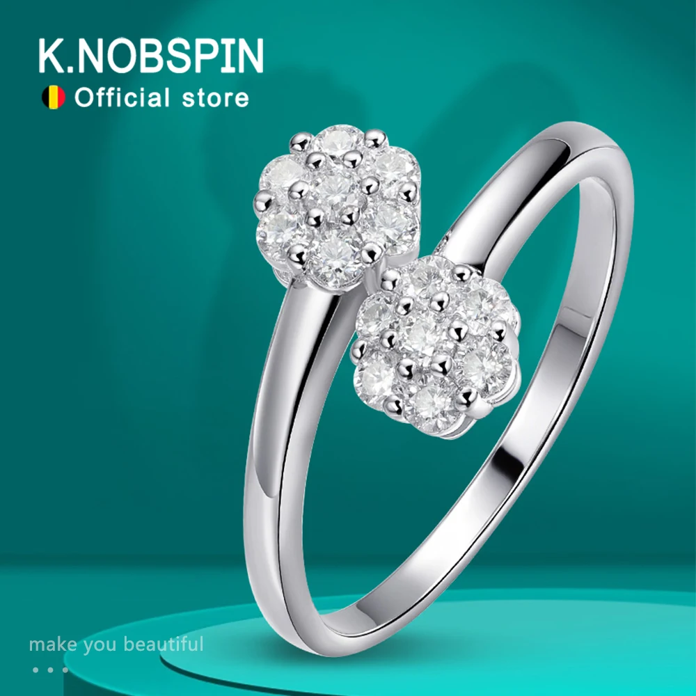 

KNOBSPIN GRA Certified 2.5mm Flower Moissanite Wedding Rings for Women 100% s925 Sterling Sliver Ring Jewelry Wholesale